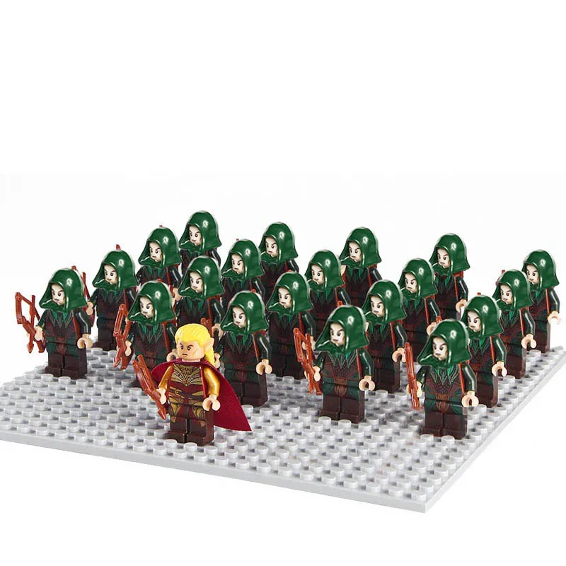 

21pcs Middle Ages Rome Warrior King Eomer Haldir Urukhai Castle Soliders Knight Rohan Spartacus Figures Building Block Kids Toy