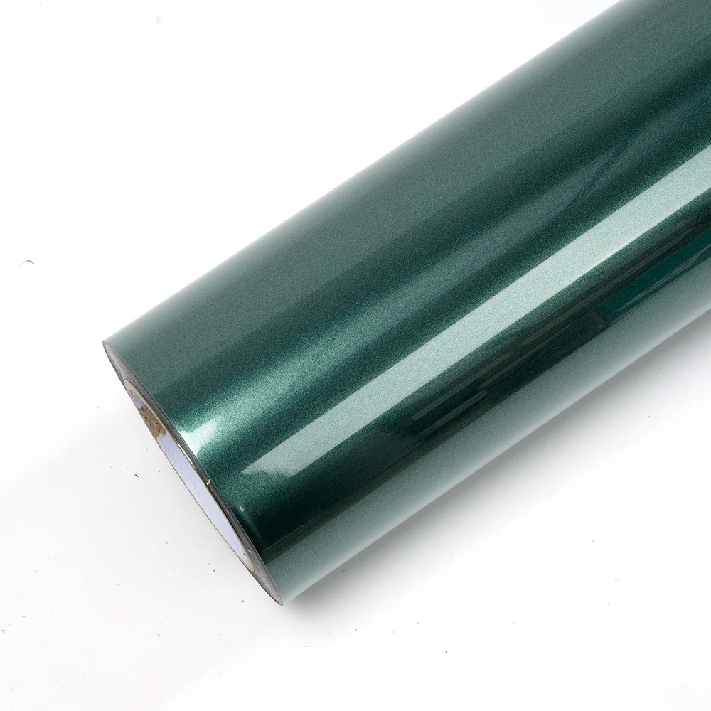 2025 エアチャネルリムーバブルカーステッカーラッピングPET緑色メタリックダークパープルキャストビニールラップ