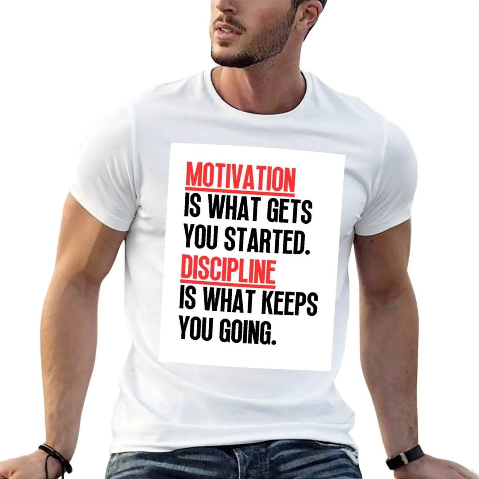 Motivation VS Discipline T-Shirt Luxury man anime tshirt mens t shirts top quality
