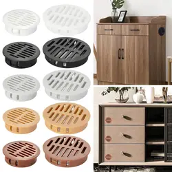 4Pcs Round Cabinet Air Duct Vent Plastic Louver Mesh Hole Plug Decoration Cover Wardrobe Grille Ventilation Systems 35/50mm