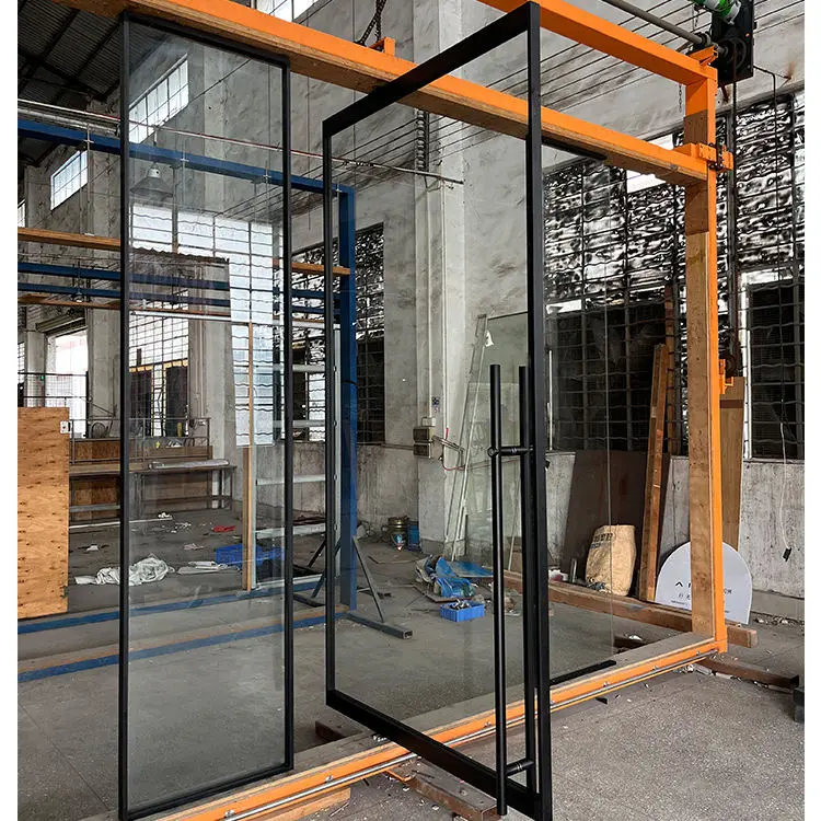 Personalized Customization Pivot Door Fashionable Aluminum Frame Glass Revolving Doors Suitable for Hotel and Villa Glass Doors
