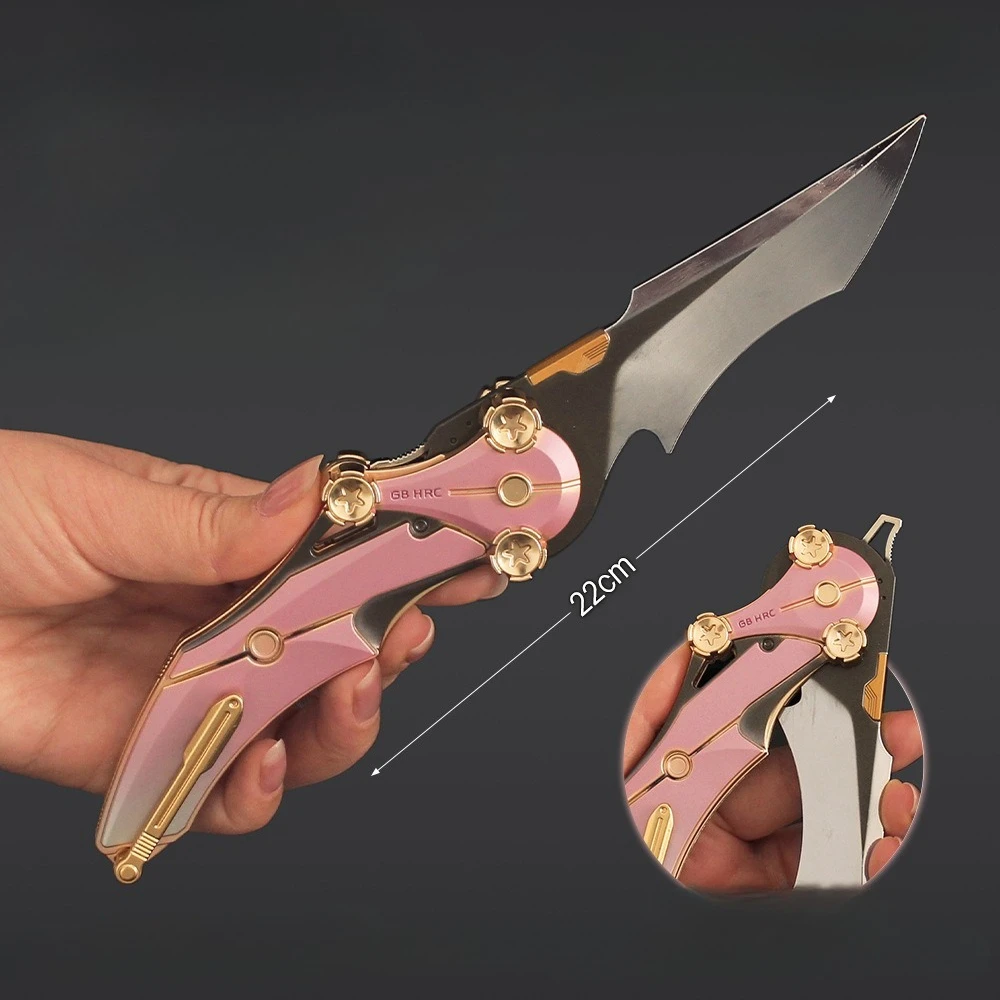22CM8.66IN Periferiche di gioco Delta Force, stile pieghevole con coltello da misericordia, coltello da allenamento per le mazze, modello di arma in metallo, regali giocattolo con spada