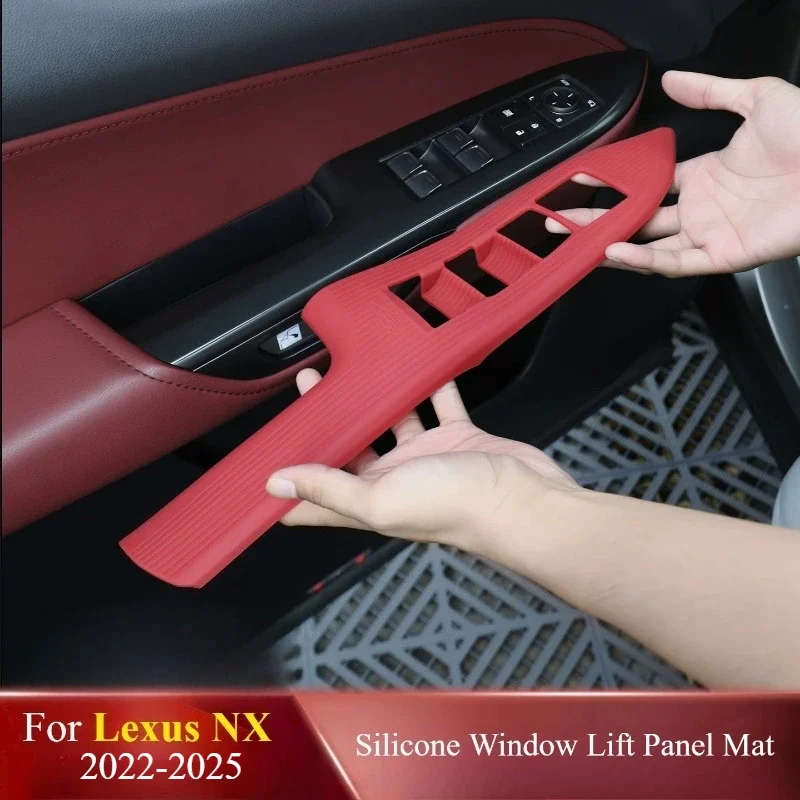 Door Switch Panel Silicone Pad Anti‑Scratch Dust‑Proof Protective Mat Custom Precise Fit Parts For Lexus NX/NX200 2022-2025