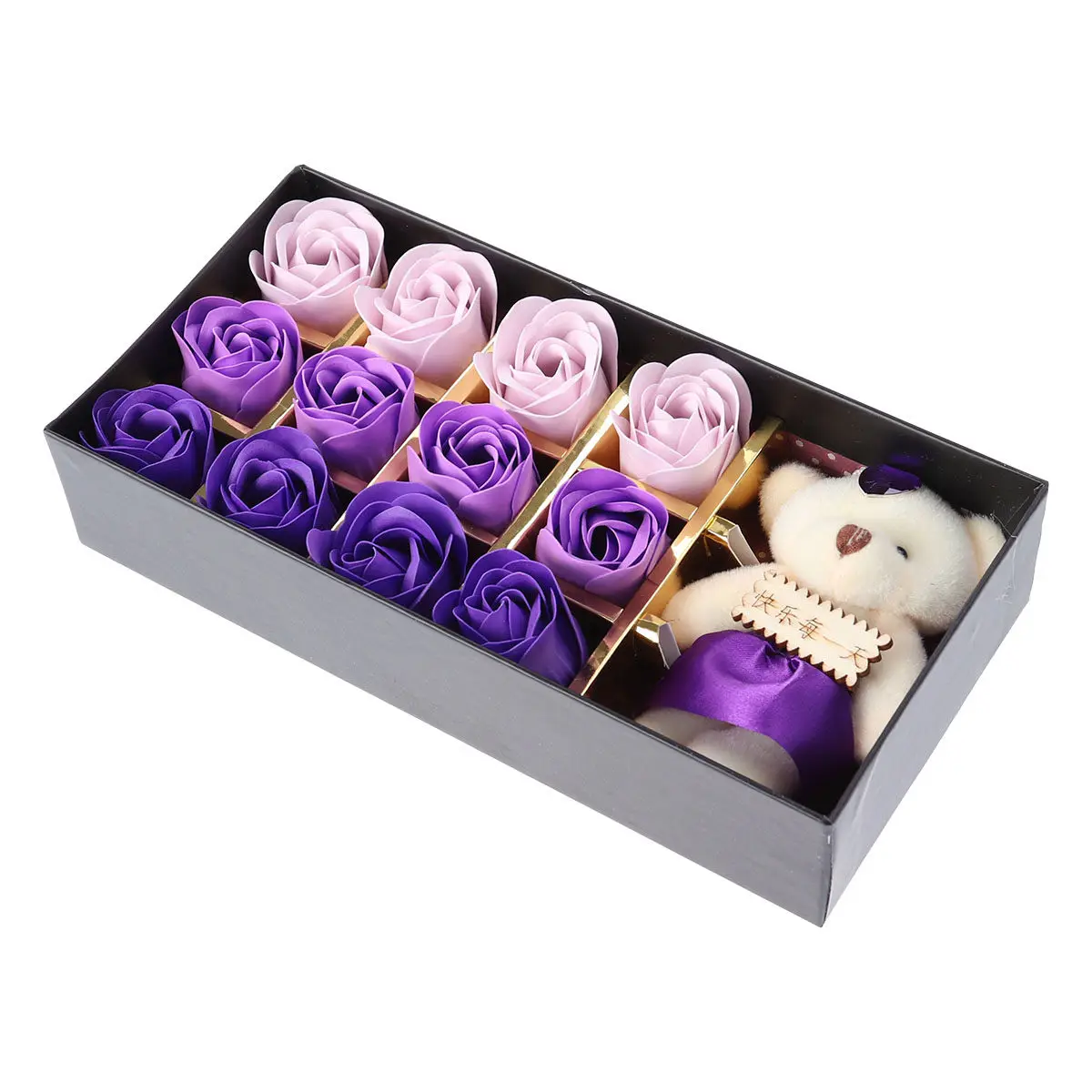 12Pcs Soap Flower Gift Box Gradient Multicolor Scented Rose Soap Petals Perfect Wedding Party Home Decor Romantic Anniversary
