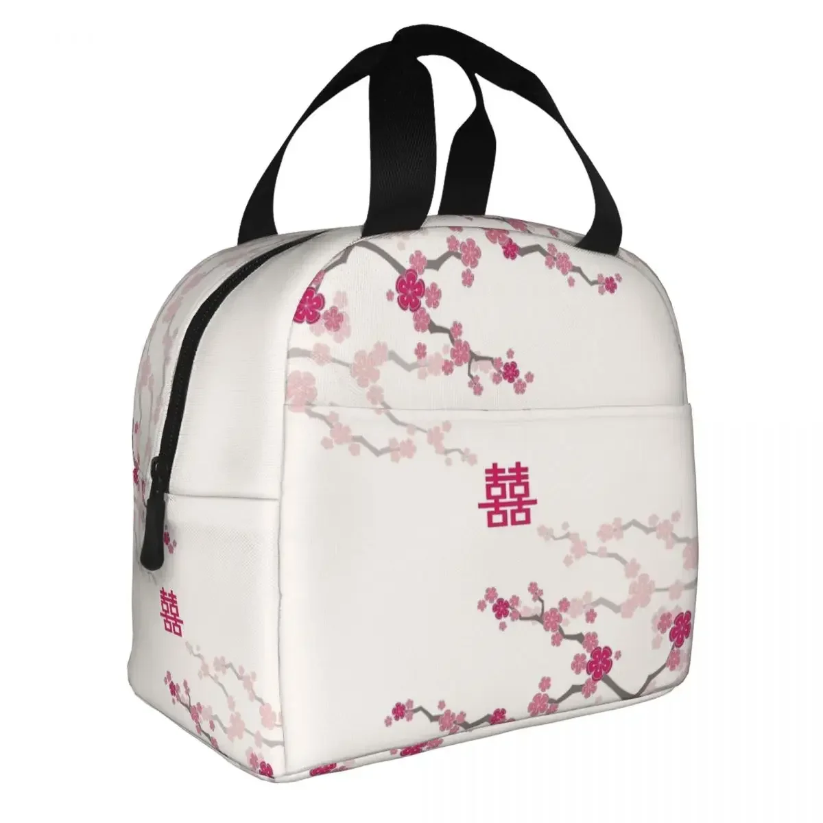 Cherry Blossoms Japanese Sakura Insulated Lunch Bag Thermal Bag Reusable High Capacity Tote Lunch Box Food Storage Bags