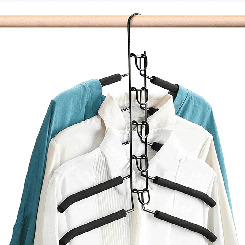 Five-layer Detachable Foam For Home Space-saving Storage Clothes Hanging Support Non-slip One-piece Clothes Hanger