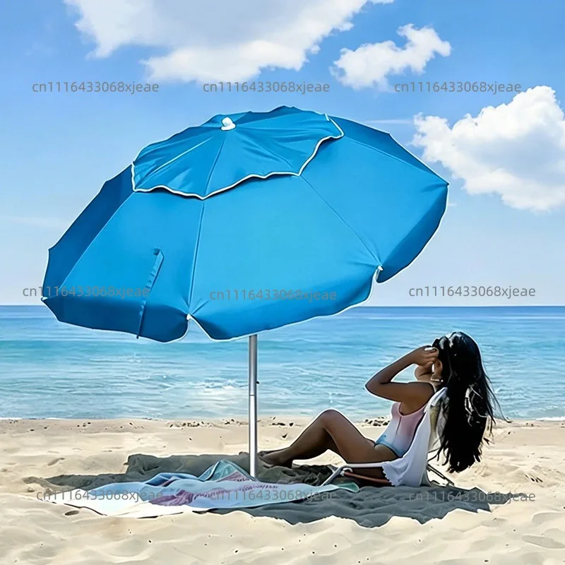 New folding portable beach umbrella aluminum alloy three-fold windproof umbrella