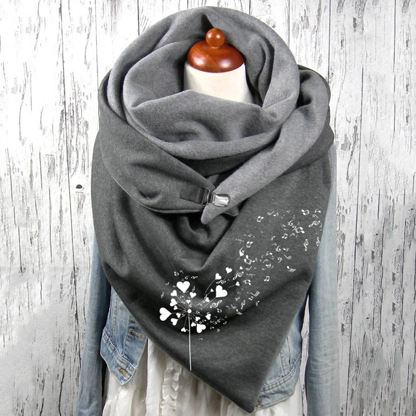 Square Scarves With Button Clasp Women Boho Print Scarf Shawls Wraps Neck Warmer Blanket Wraps Scarves Echarpe Foulard Neck Wrap