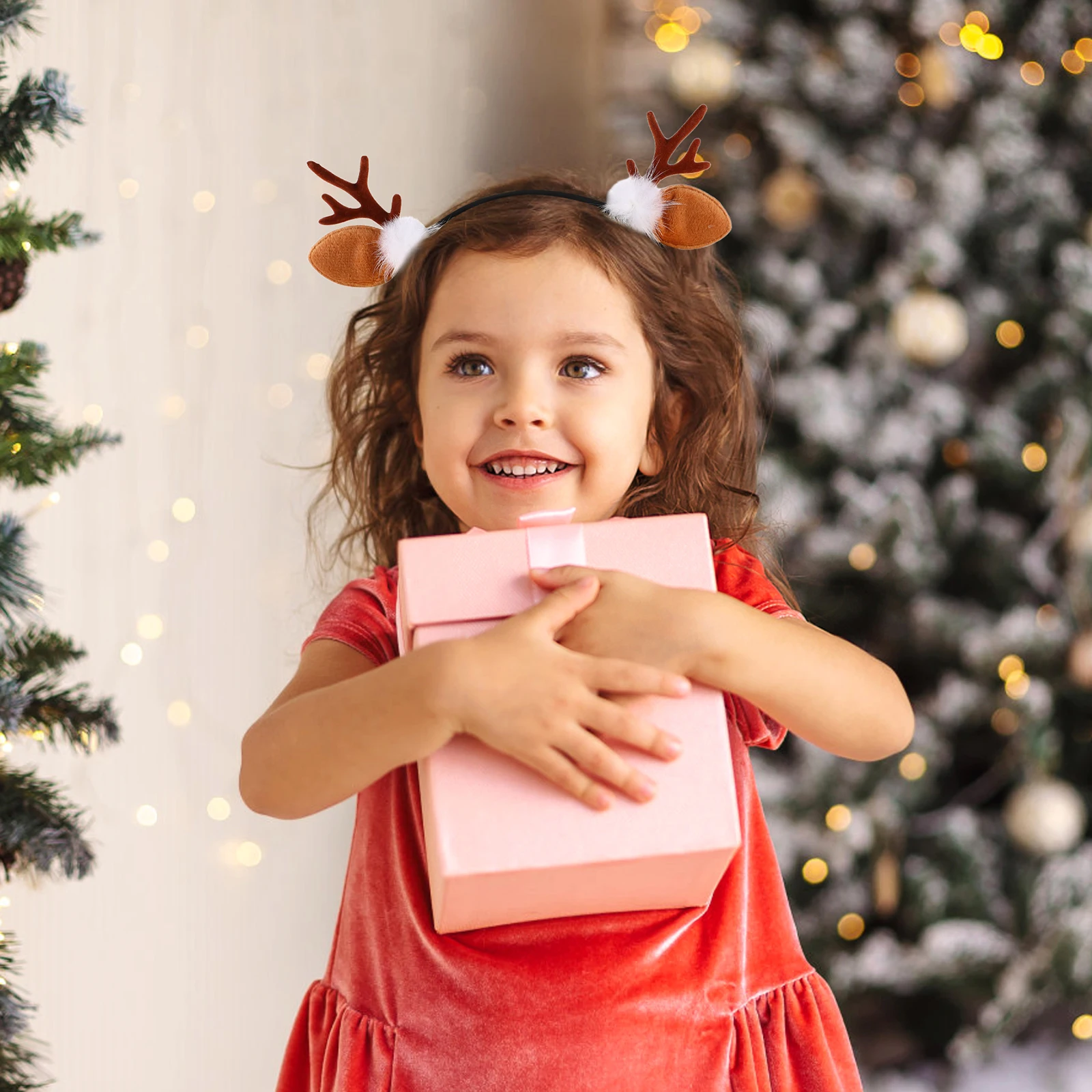 

2pcs Christmas Reindeer Headband Deer Antler Hair Accessories for Girls Toddler Kids Party Decor Lovely Hoops Gifts