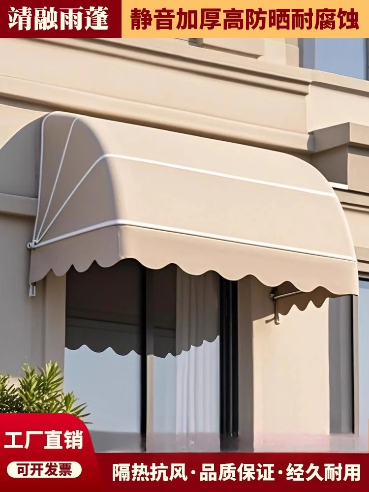 Curved awning French decorative a RetractableBalcony awning Outdoor window Rainproof awning