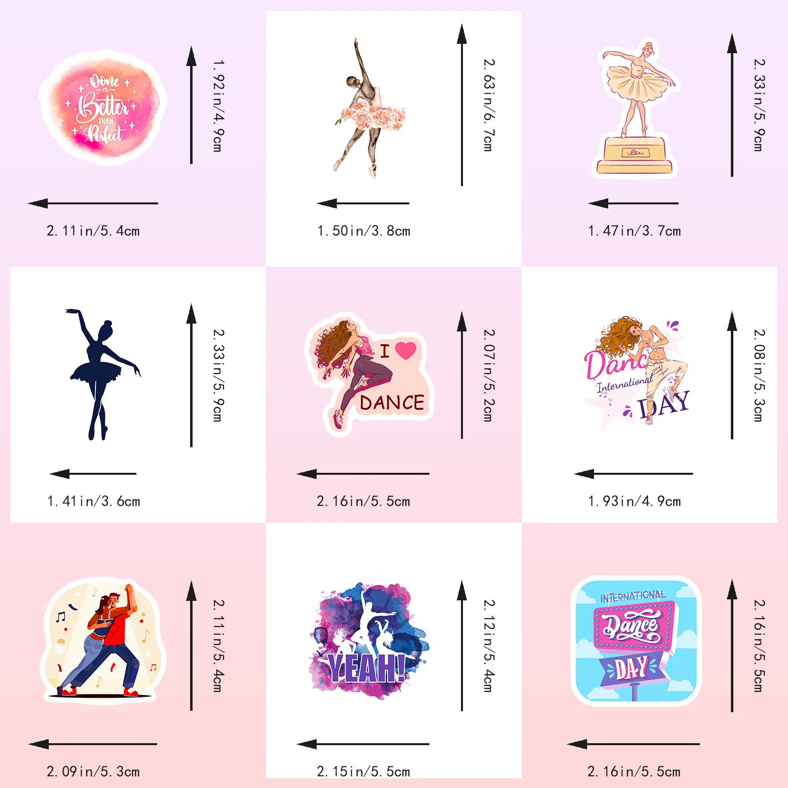 10/30/50PCS New Ballet Dance Sticker Cheerleader Cartoon Creative Anime iPad  Luggage Car Guitar Decoration Waterproof Wholesale