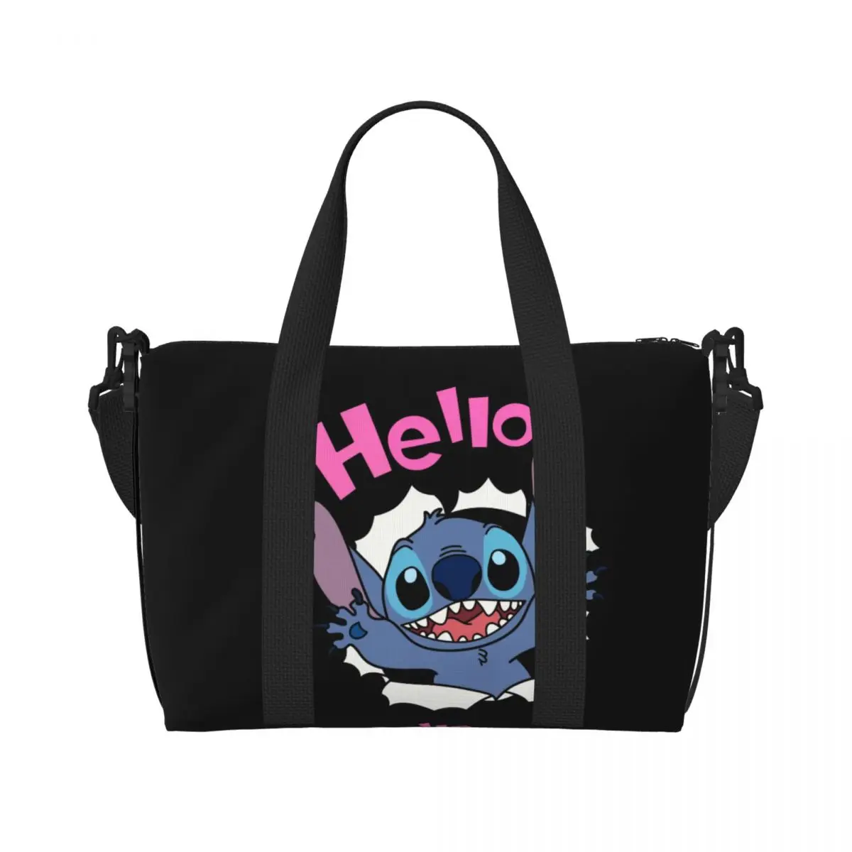 Custom Stitch Anime Beach Tote Bag Women Extra Large Gym Carry On Travel Shopping Bags