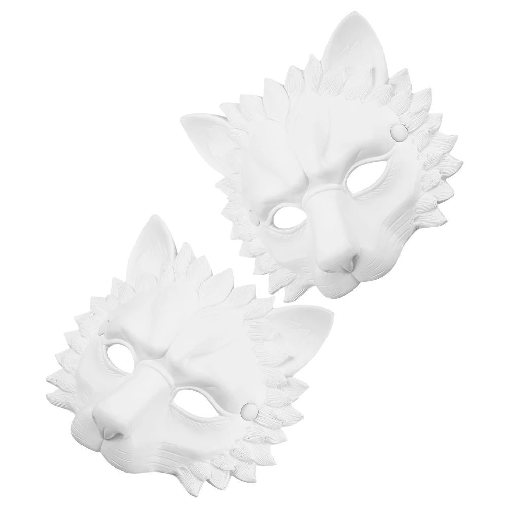 

2pcs 3D Lion Mask Soft Pu Halloween Masquerade Cosplay Mask For Party Carnival Costume Accessories Elastic Design Realistic