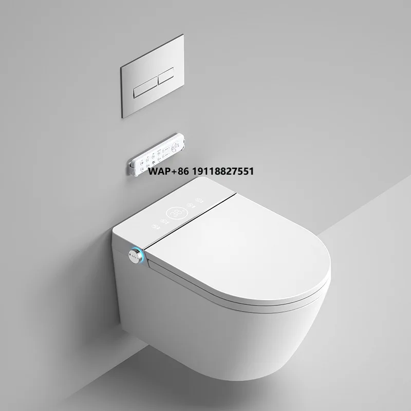 โถสุขภัณฑ์ติดผนังอัจฉริยะขายดี แบบติดผนังพร้อมถังเก็บน้ำในตัว ระบบ S-Trap ผลิตที่เฉาโจว สำหรับส่งออก แบบแขวนผนัง