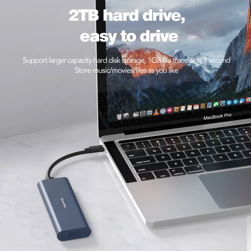 Blueendless ที่มีสีสัน Anuminum สำหรับ M.2 SATA PCIe ภายนอก Enclosure NVME Sata เครื่องมือฟรีแบบพกพา SSD