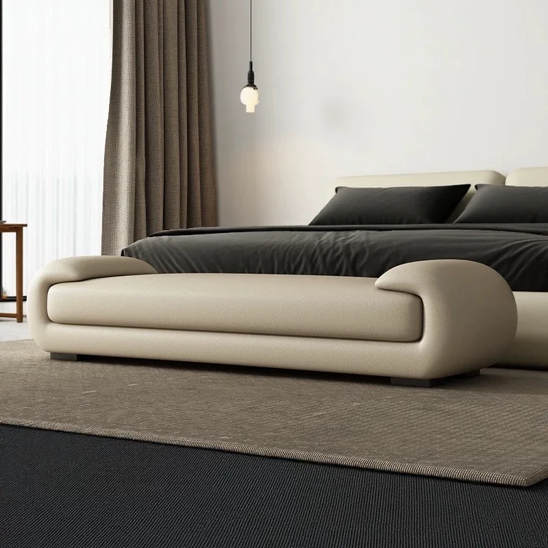 &c Modern Indoor Leather Stool Bed End Bench Seat Design Customized Living Room Furniture Top Grade Long Ottoman Bench