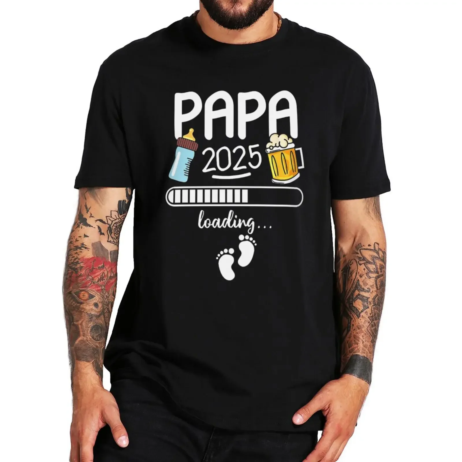 

texto en francés Camiseta de Papá y mamá del futuro, ropa suave de algodón 2025 men t shirts for mens clothing graphic t shirts