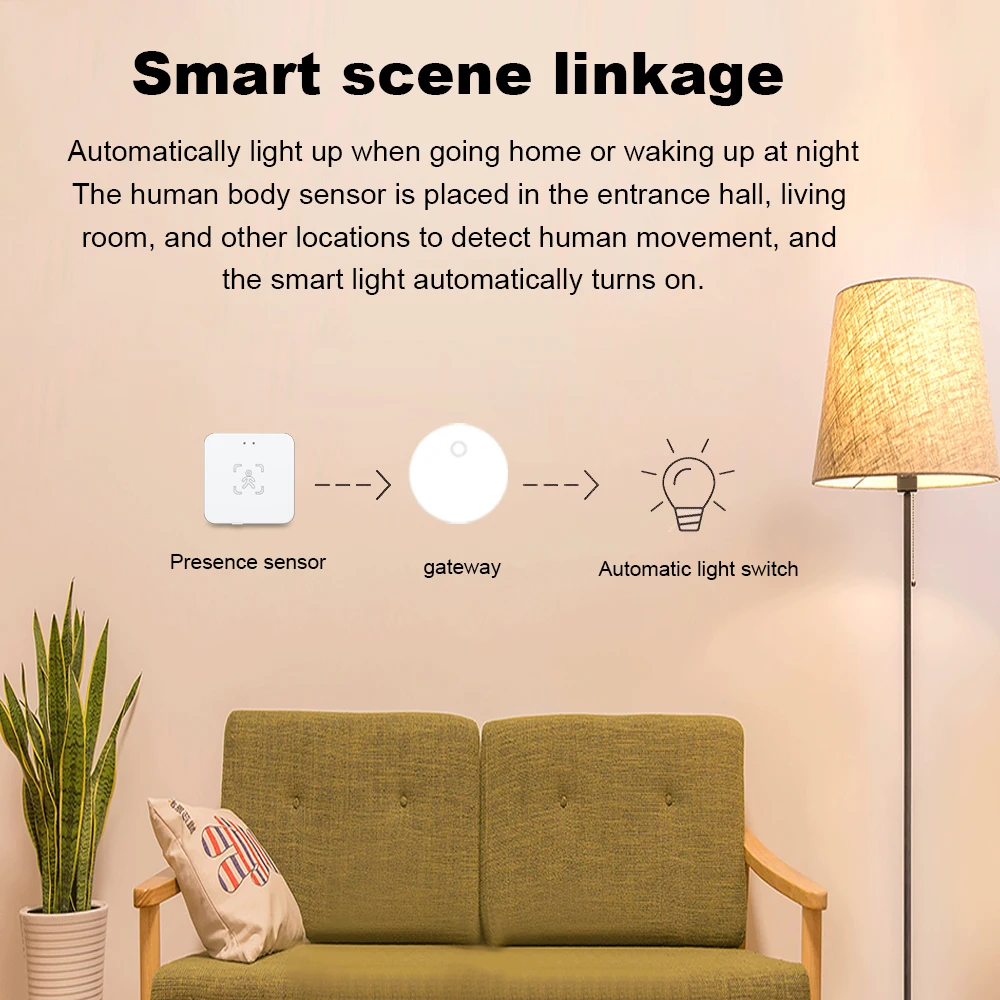 24G Zigbee Human Presence Detector Smart Human Body PIR Sensor Radar DetectorMotion Sensors Support Home Assistant