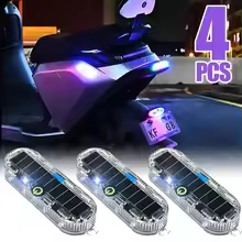 1/4Pcs Solar Warning Light Car Rear Collision Prevention Breathing Light Motorcycle Electric Vehicle LED Car Tail Flashing Light - AliExpress 201355758