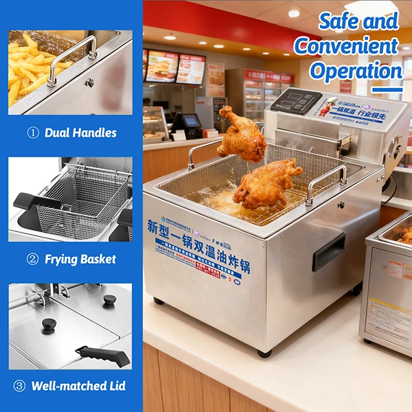 Deep Fryers With Thermostatic Control Electric 304 SS Large Capacity For Restaurant Commercial Household Use