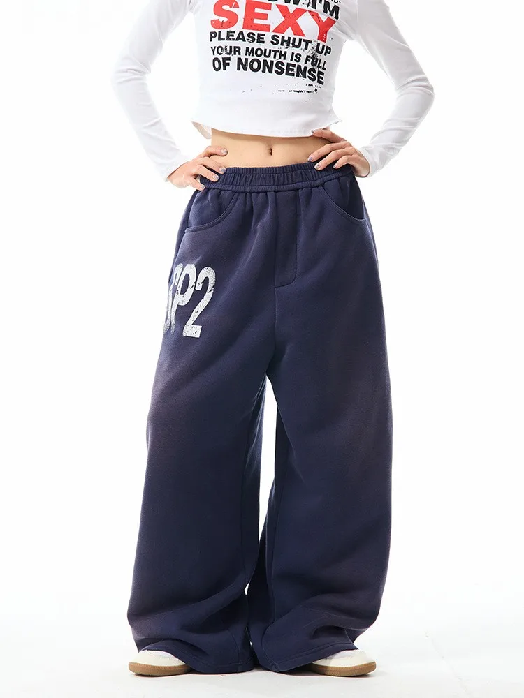 

Свободные и универсальные спортивные штаны в стиле ретро, брюки в стиле хип-хоп и уличных танцев, повседневные спортивные прямые широкие брюки