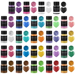 24 Colors Pearlescent Powder Candle Dye Soap Pigment For Candle Making Epoxy Resin Pigment DIY Colorant Pigment Pearl Powder
