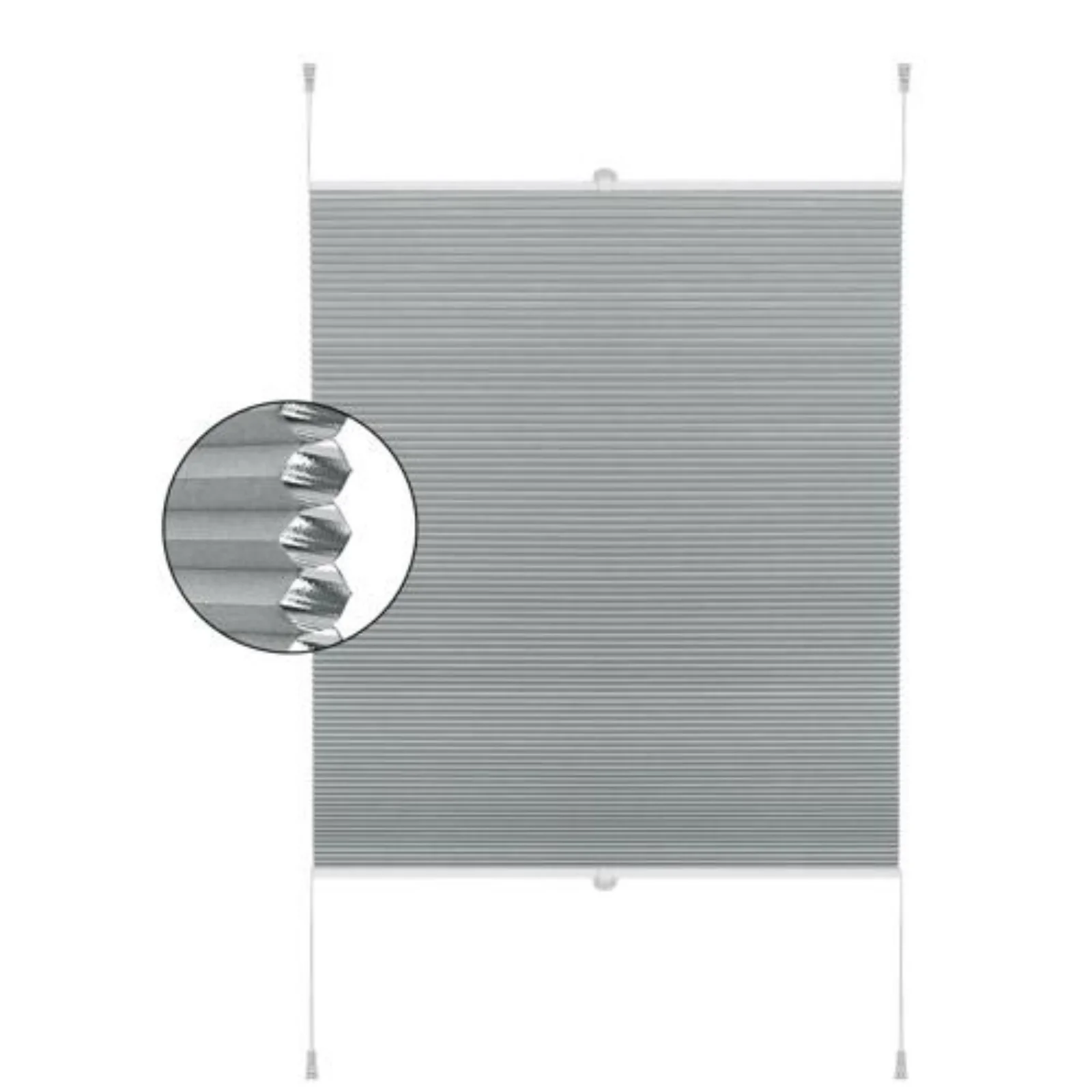 Stores plissés en nid d'abeille WOLTU pour fenêtres, sans perçage, occultants, gris, protection solaire, filtration de la lumière, pour portes de chambre à coucher