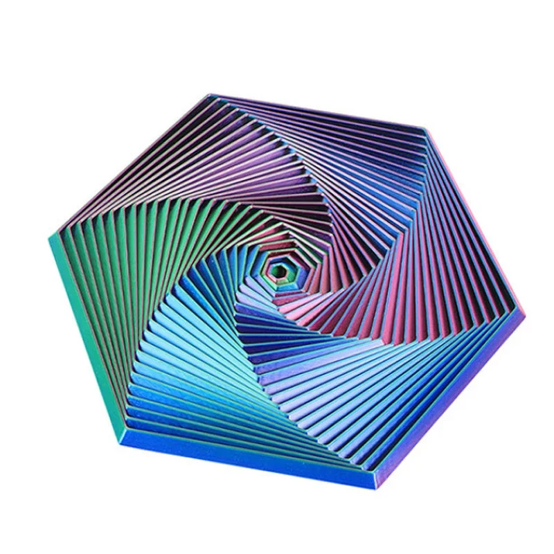 Ferramenta de alívio do estresse de impressão 3D de brinquedo fractal hexagonal de mudança espiral