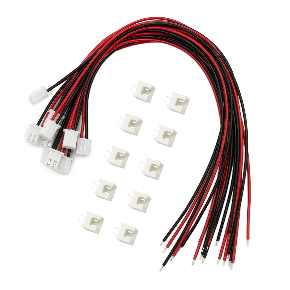 10 Sets Sockets Wire Connectors 2 Pin For Mini For JST XH2.54mm 24AWG Connector With Wires DIY Electrical Cable Adapter