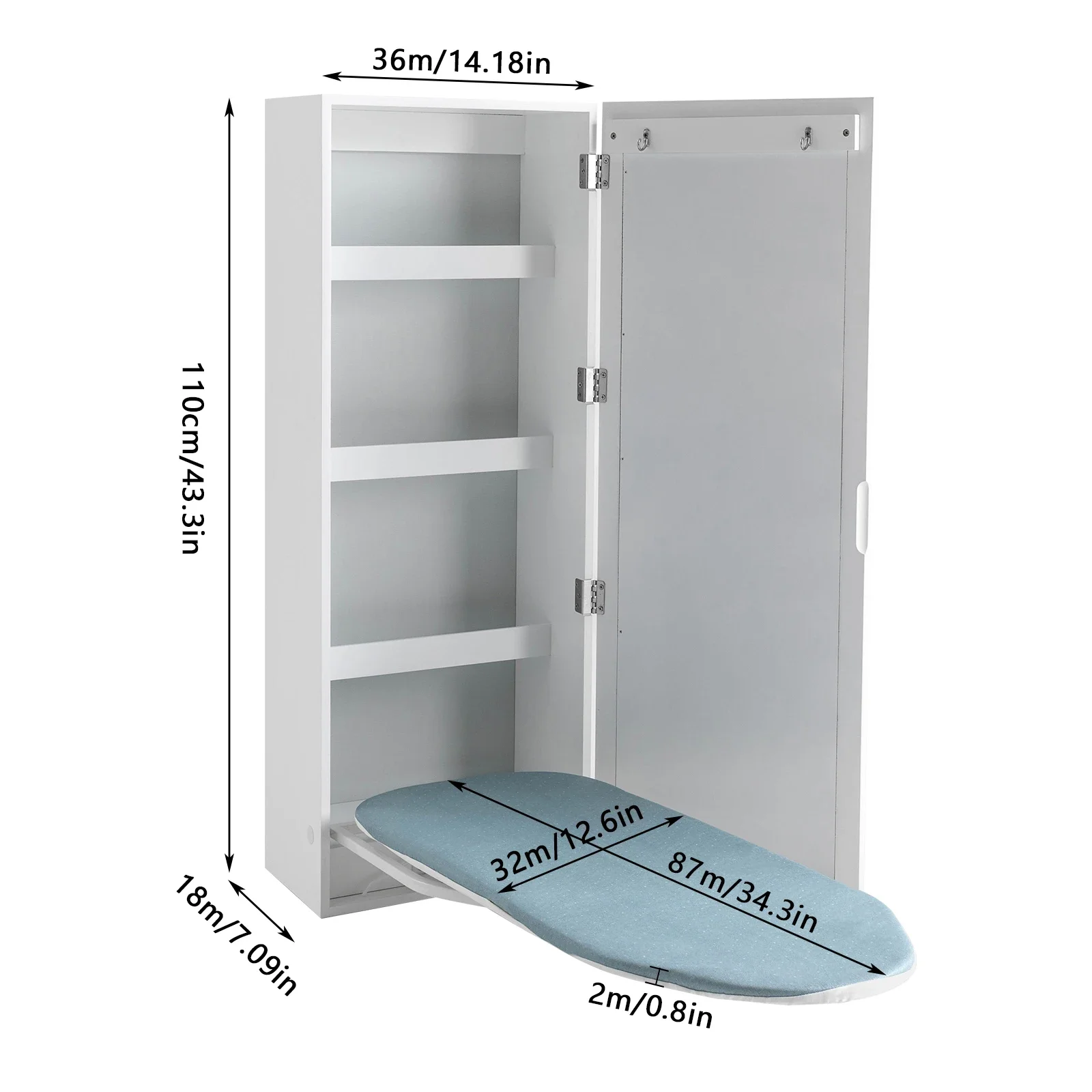 Wall-mounted Ironing Board Rotatable Ironing Board Foldable Rotating Wall Mounted Concealed Iron Table