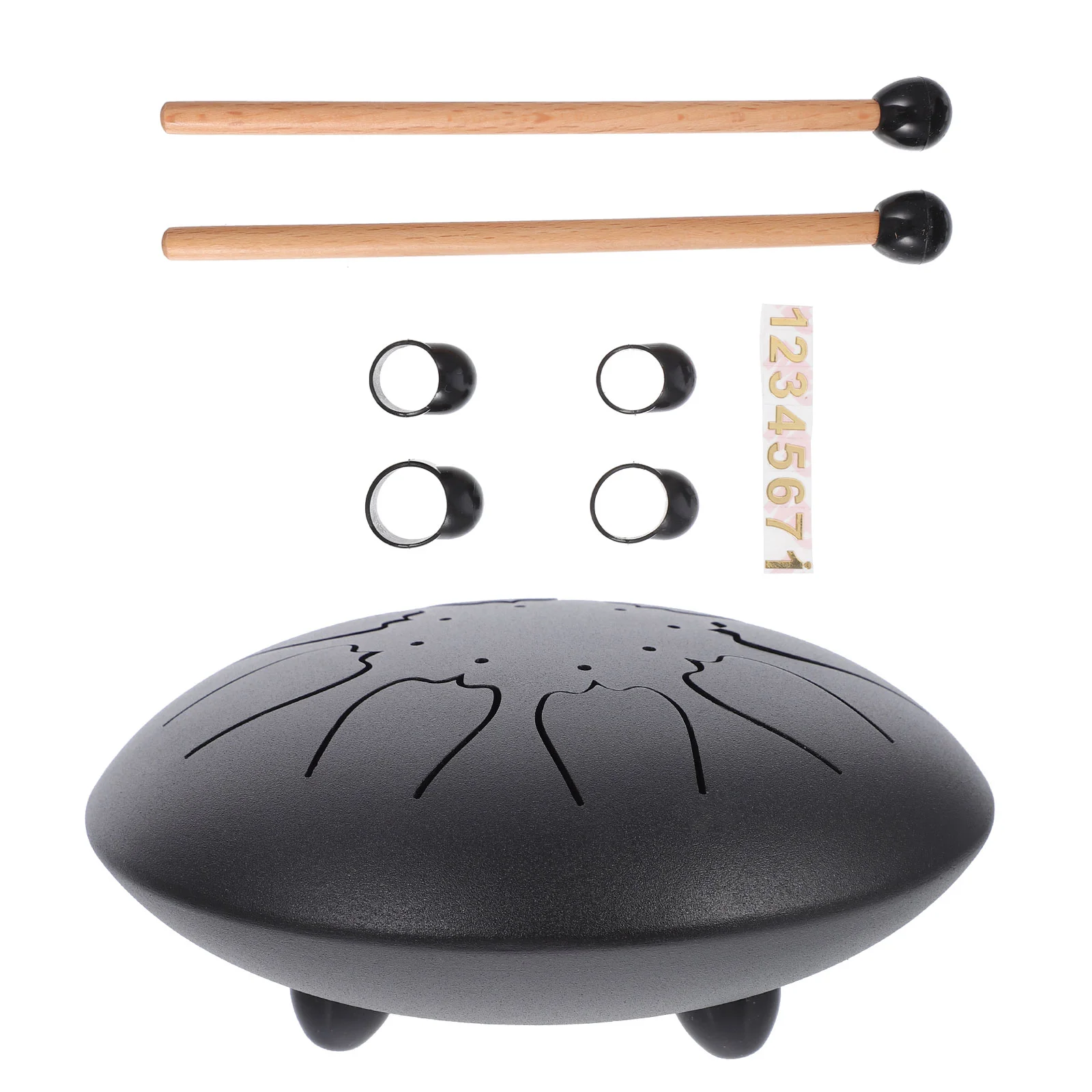 Steel Tongue Drum Ethereal Exquisite 8-tone Musical Instrument Portable Sticks Hand Wooden Creative