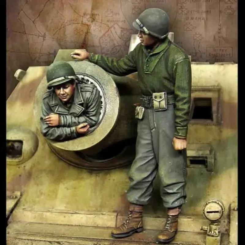 Figurine Résine 1/35 Kit Figurines Résine 1/35 - 2 Soldats Allemands WWII Front Est - Non Peints/Non Assemblés - Pour Maquettistes Soldats Allemands Seconde Guerre Mondiale
