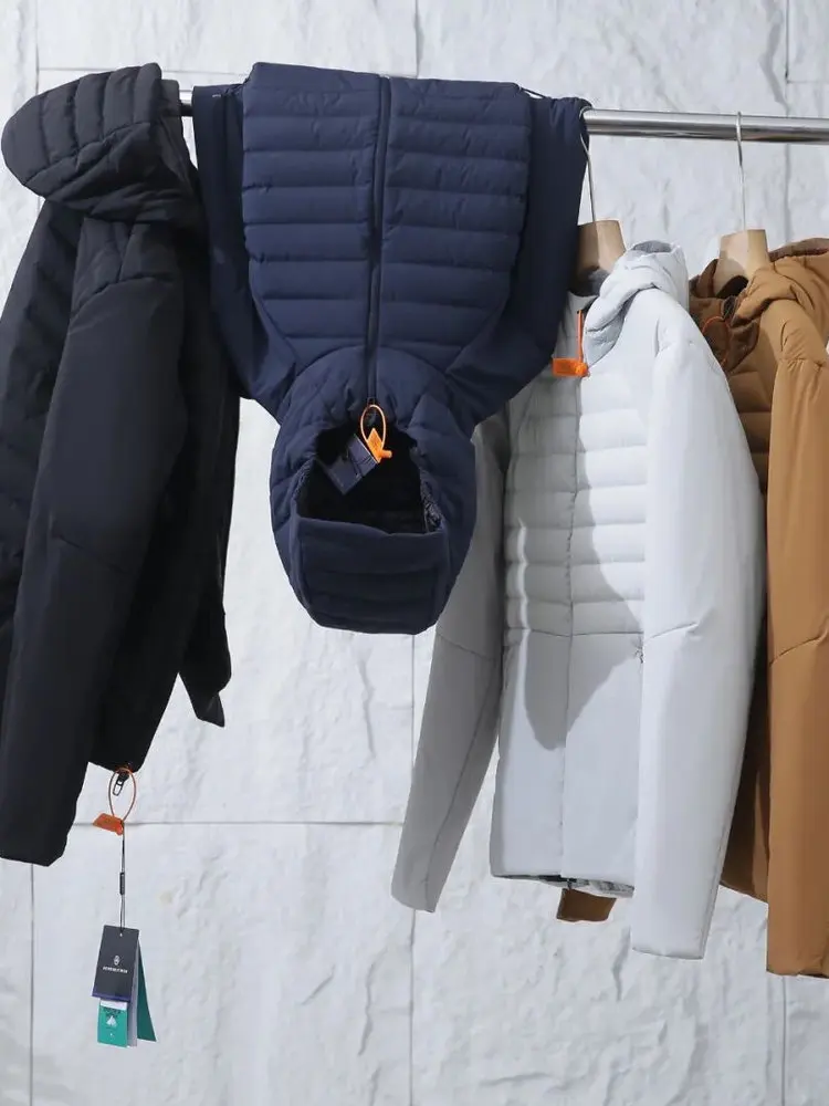 Tech Cotton Piumino con cappuccio Jaet Leggero Sport all'aria aperta da uomo Lavabile Versatile Chiusura con cerniera Calore traspirante