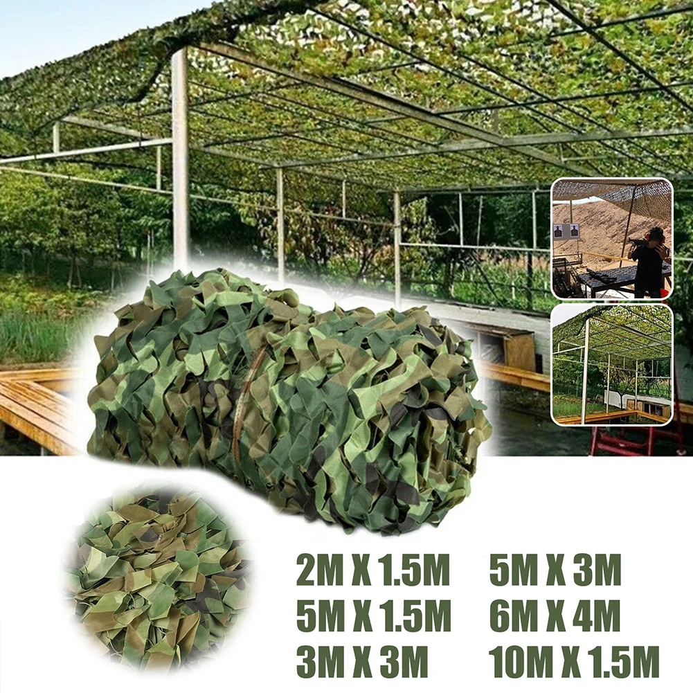 3Mx5M/4Mx6M Hunting Camouflage Nets Woodland Training Camo Netting Car Covers Shade Sunscreen Camping Sun Shelter Privacy Cloth