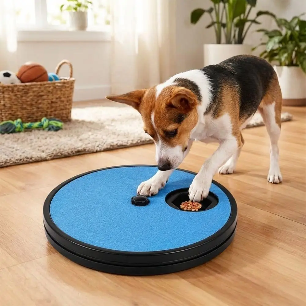 360° Rotating Pet Nail Scratching Board Non-Slip Sandpaper Surface Dog Slow Food Wear-resistant Treats Compartment