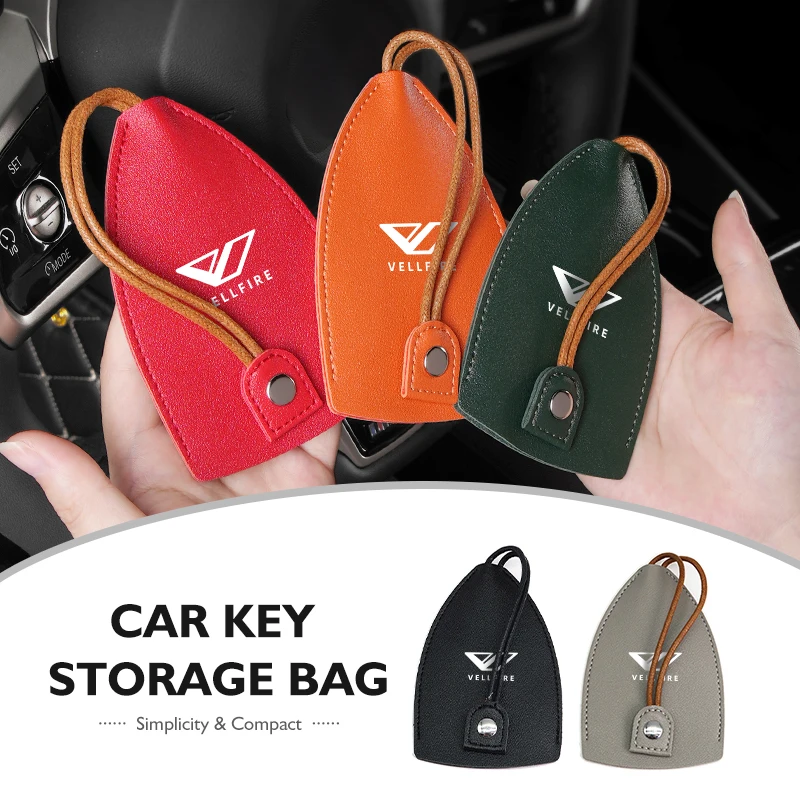 Car Key Holder Organiser Pull Out Leather Lock Key Storage Bag For Toyota Vellfire alphard FJ harrier wish Sienna Venza Avalon