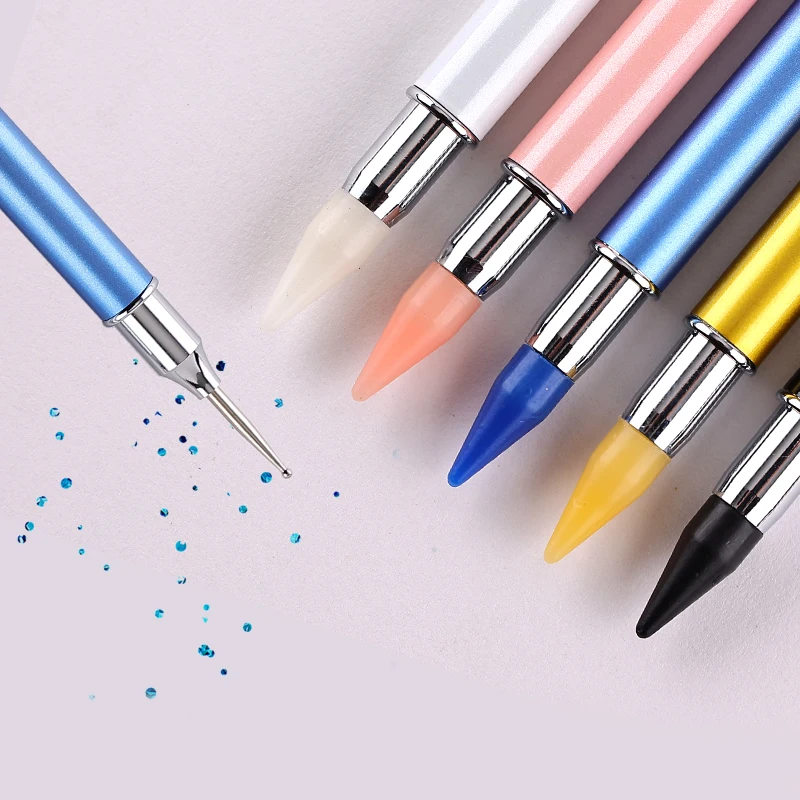 Sweet-Z 1 PCS Simples Cabeça Dupla Caneta Broca Ferramenta de Pintura Diamante Colorido Pick Up Acrílico Prego Pedras Pintura Acessórios