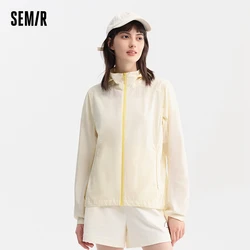 Semir Women Jacket Sun-Protective Slim-Fitting Summer New Arrival 2024 Letter Print Hooded Design Fashionable Style Outwear