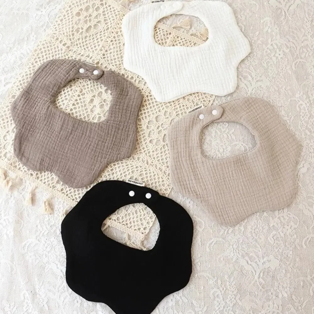 

Feeding Anti-vomiting Bibs Waterproof Cotton Yarn Dotted Baby Cotton Bibs Round Neck Korean Style Baby Drooling Bibs