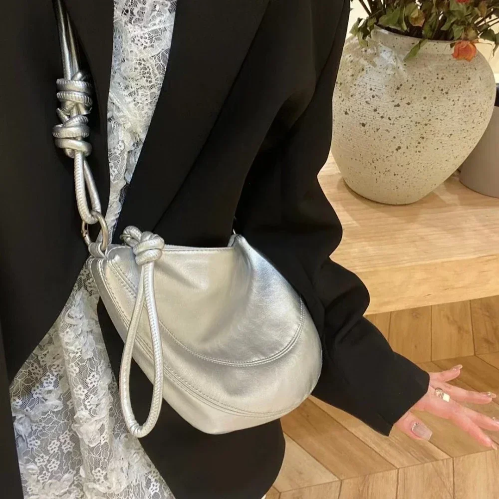 High End Casual Versatile One Shoulder Soft Leather Crescent Underarm Bag crossbody bags for Women Handbags Женская сумка Bolsos