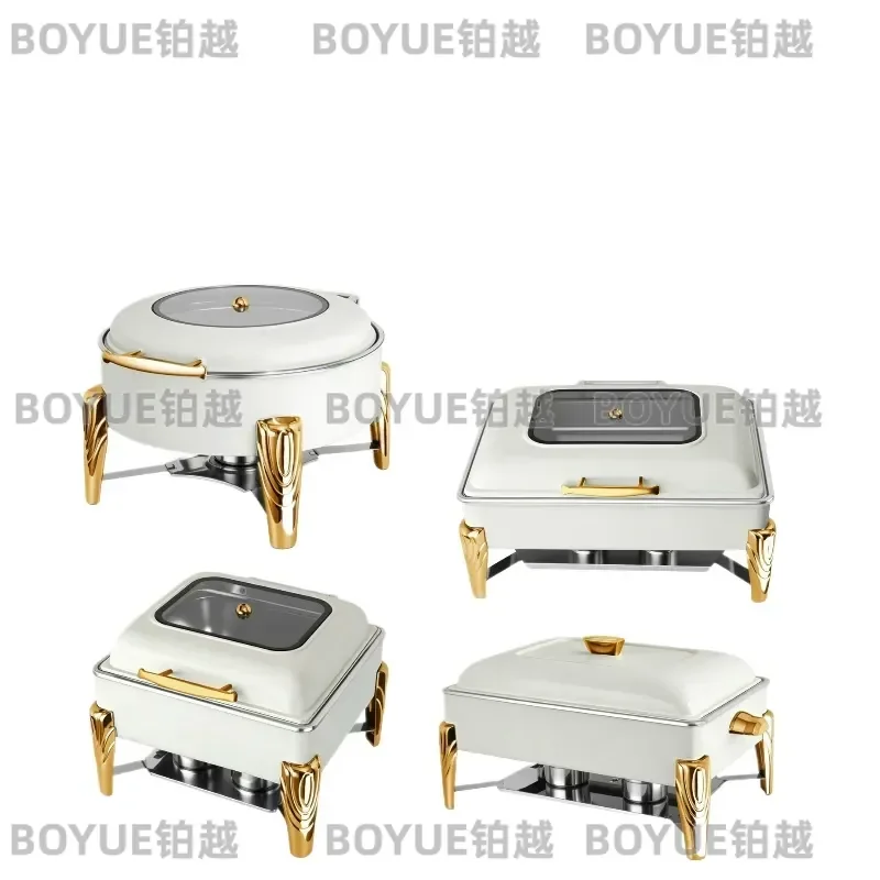 Stainless Steel Buffet Stove Visual Alcohol Heating Commercial Hotel Breakfast Hot Dish Warmer Thermal Insulation Tableware