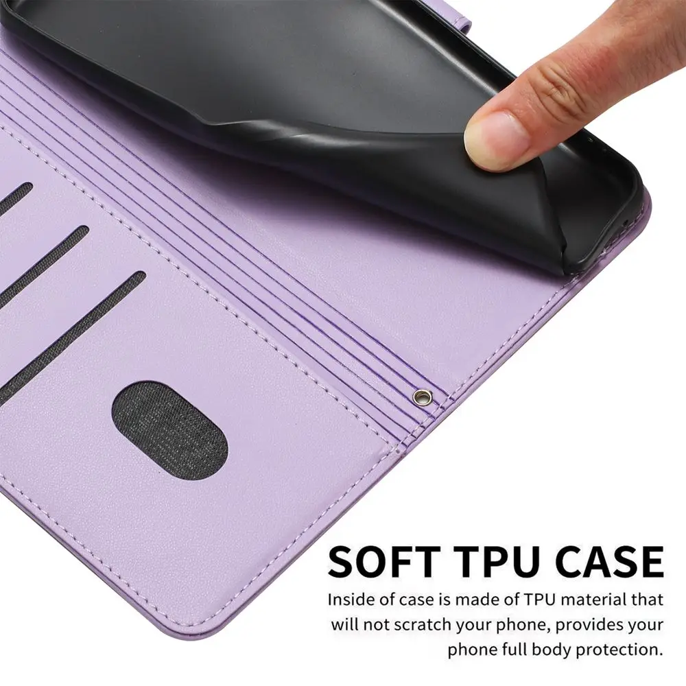 Strap Leather Phone Case for Funda Samsung Galaxy S25 S24 Ultra S23 FE S22 S21 Plus 5G S10 S8 S9  Cases 3D Cat Wallet Flip Cover