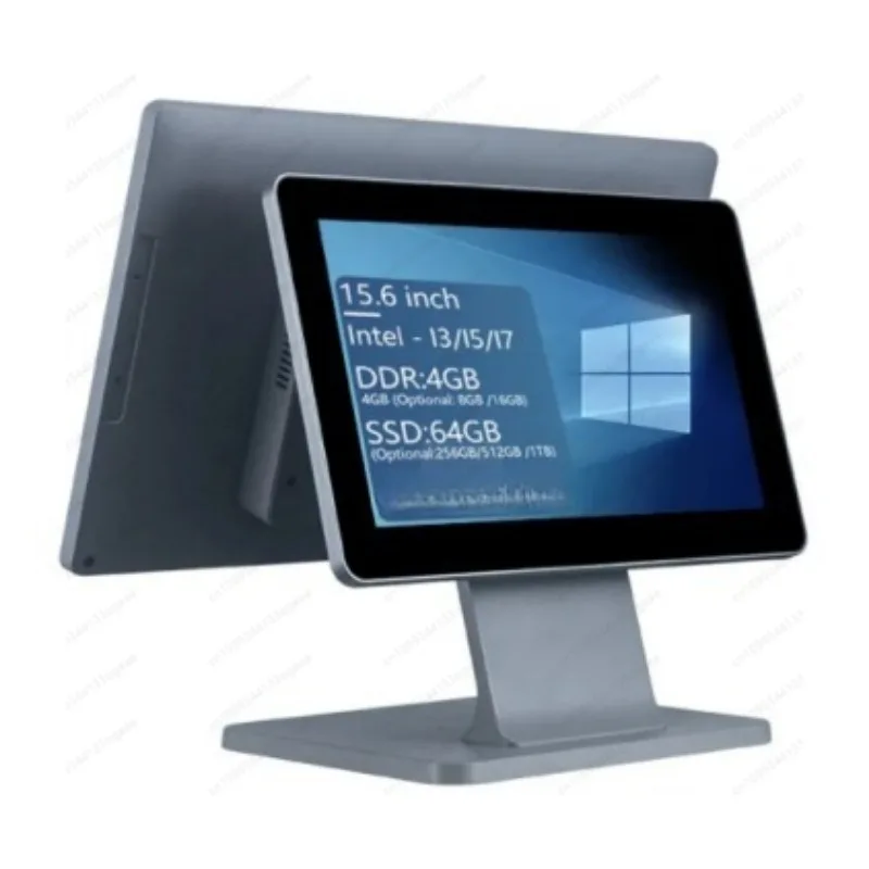 Ultra-thin Dual Screen Touch Screen Payment Terminal 4+64G I5 I7 POS All in One Cash Register POS for Supermarket