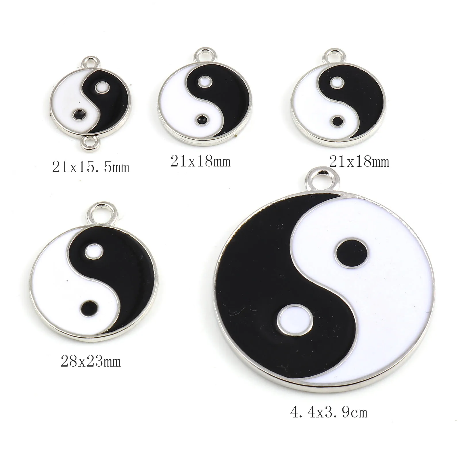 2/10PCs Enamel Kung Fu Tai Chi Charms Pendants For Necklaces Earrings DIY Craft Making Yin Yang Charms Handmade Jewelry Findings