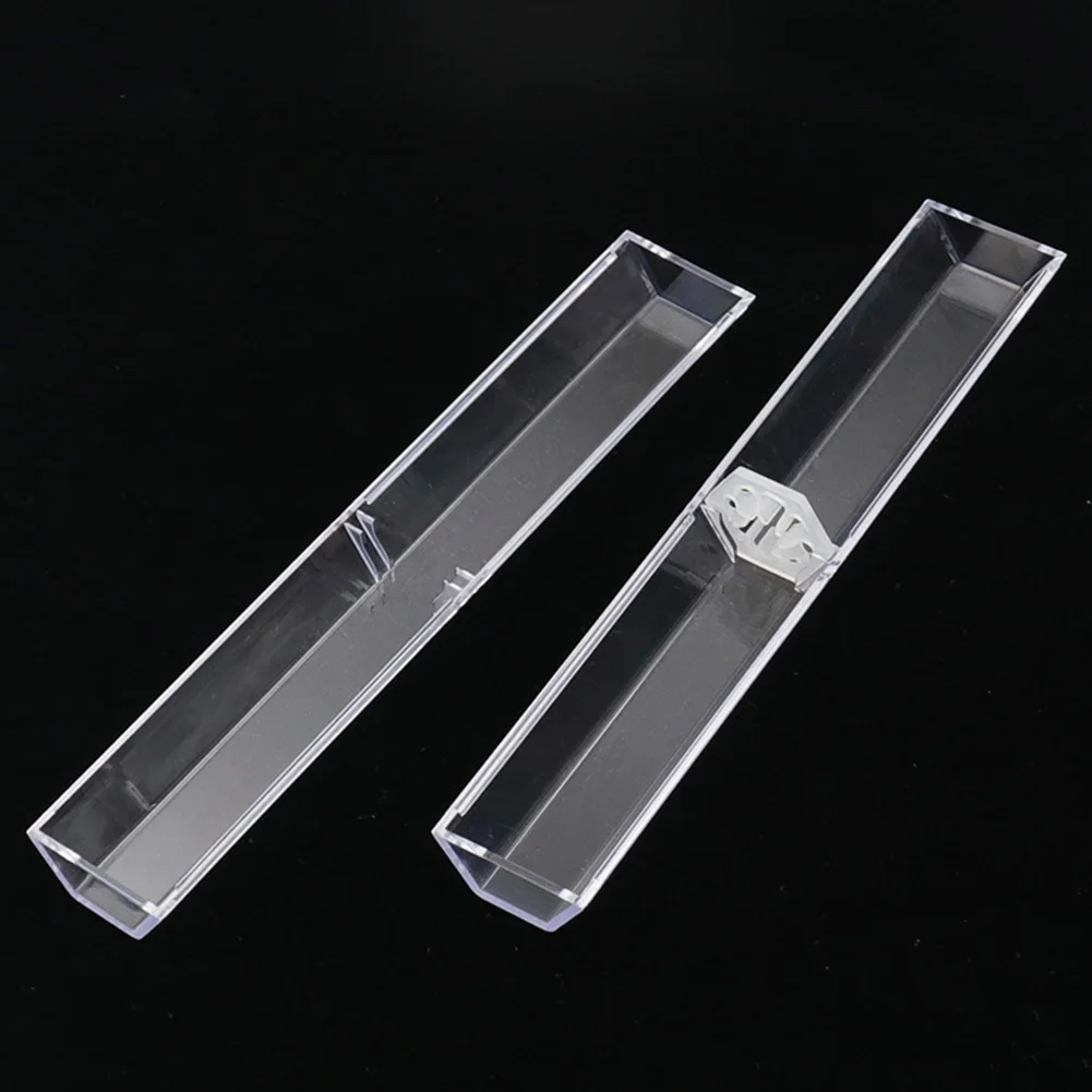 1pc Clear Acrylic Pen Box Double Cover Open For Holding Cosmetic Pencils Precious Pens Workshop Equipment Storage Boxes Tool