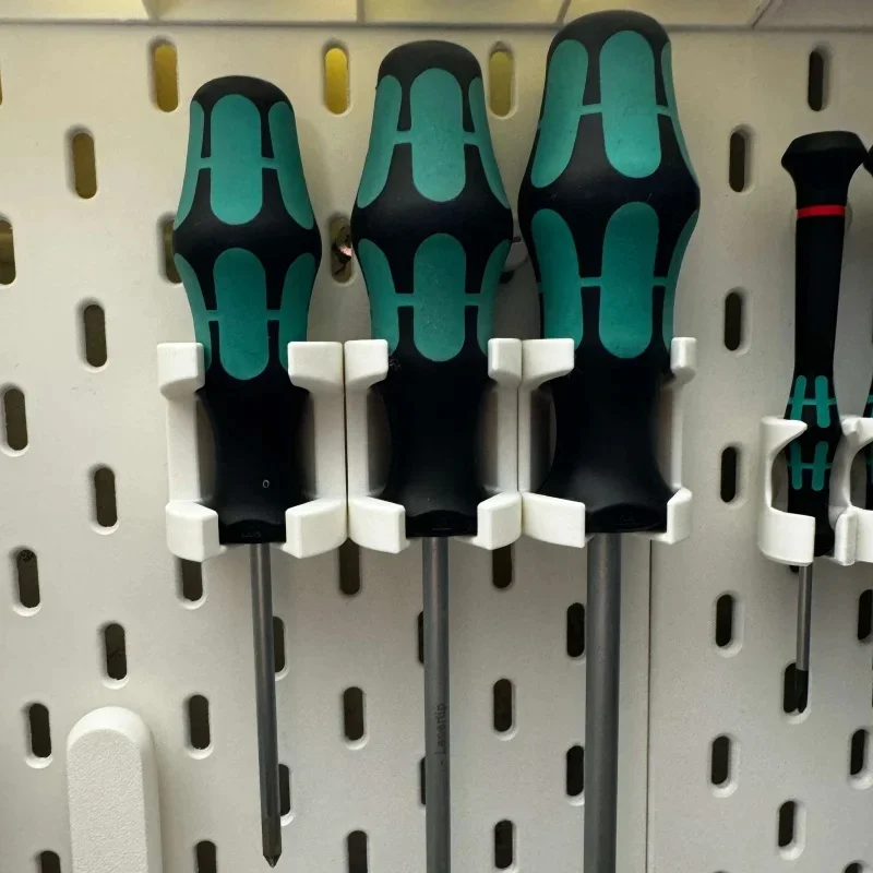 Skadis Pegboard Screwdriver Storage Rack Wall Attached Tool Organizer Holder for Workshop Garage Storage
