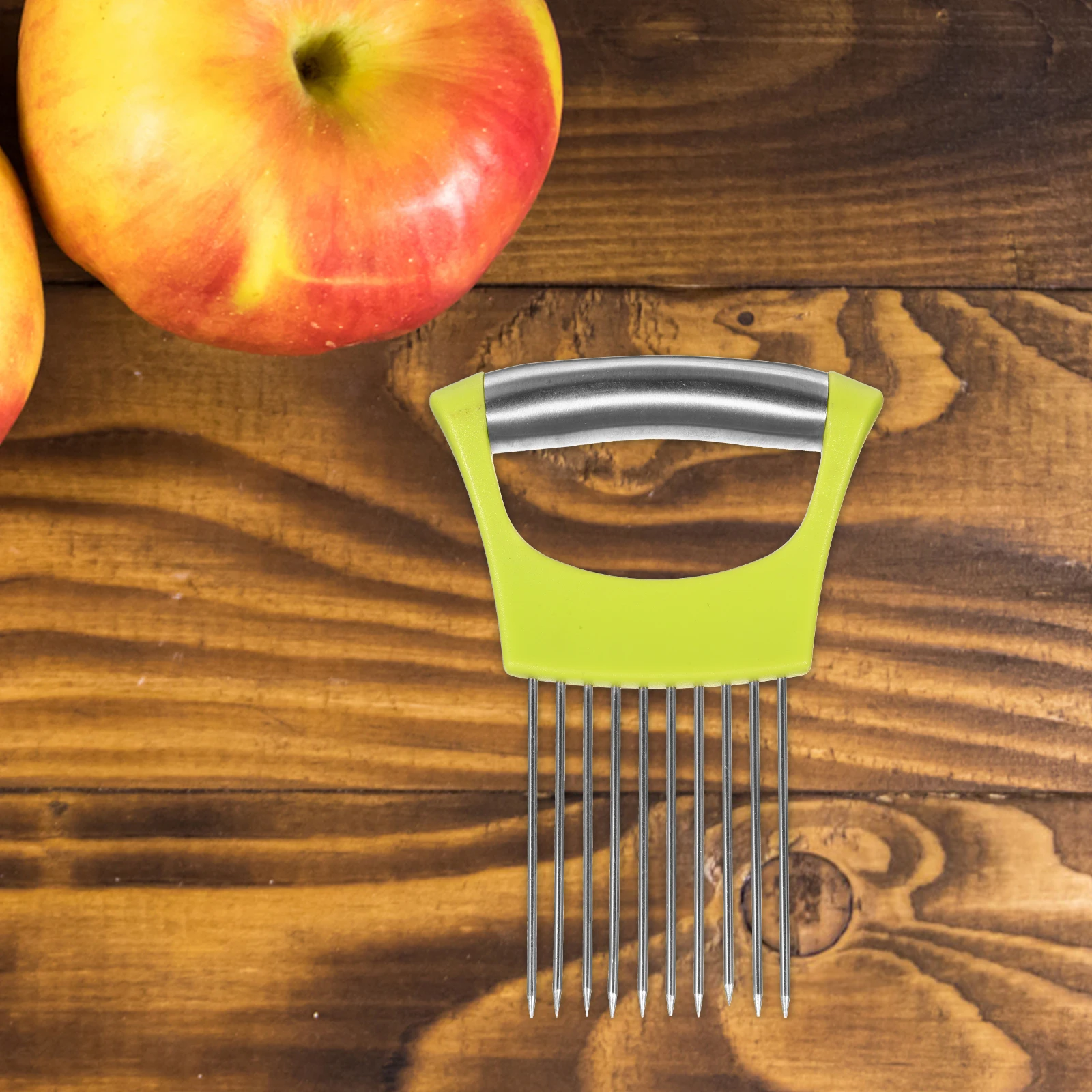 

2pcs Stainless Steel Onion Slicer Holder Vegetable Cutter Kitchen Gadget Tomato Lemon Fruit Slicing Tool Cheese Potato Helper