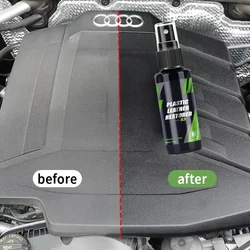 Restaurador de plástico para coche, limpiador de cuero pulido, Spray trasero a negro brillante, renovador de plástico Interior, accesorios para coche