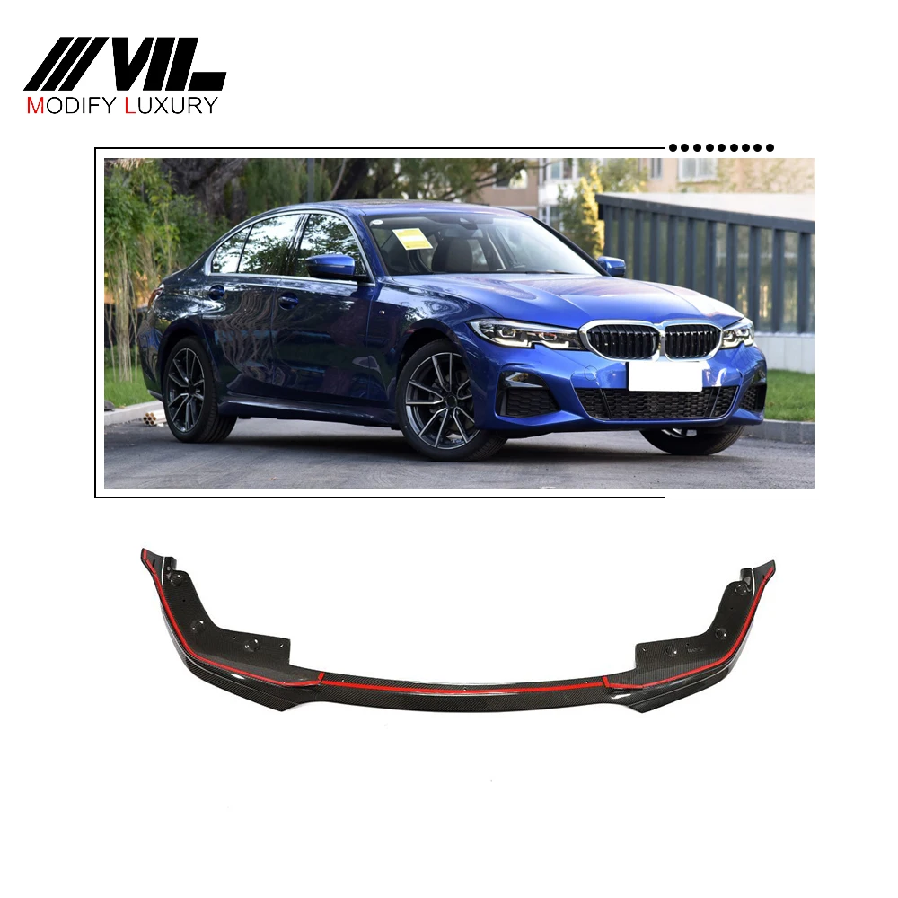 

Suitable for The carbon fiber front bumper lip separator Suitable for the BMW G20 330I M340I M sports sedan 2019-2020