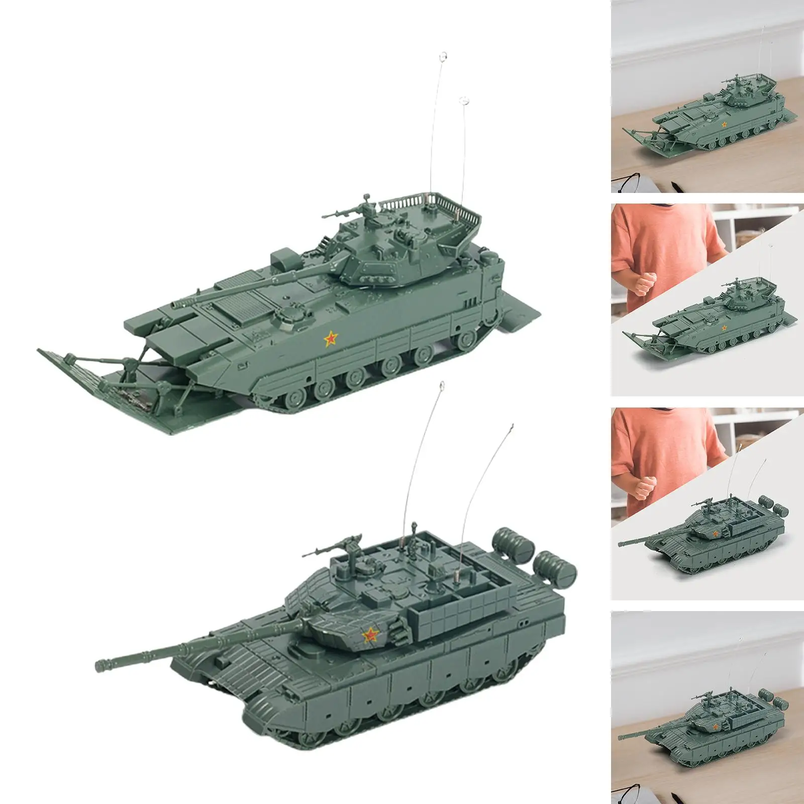 1/72 Scale DIY Assemble Education Toy Building Model Kits Armored Tank Model for Gift Party Favors Collectibles Kids Display